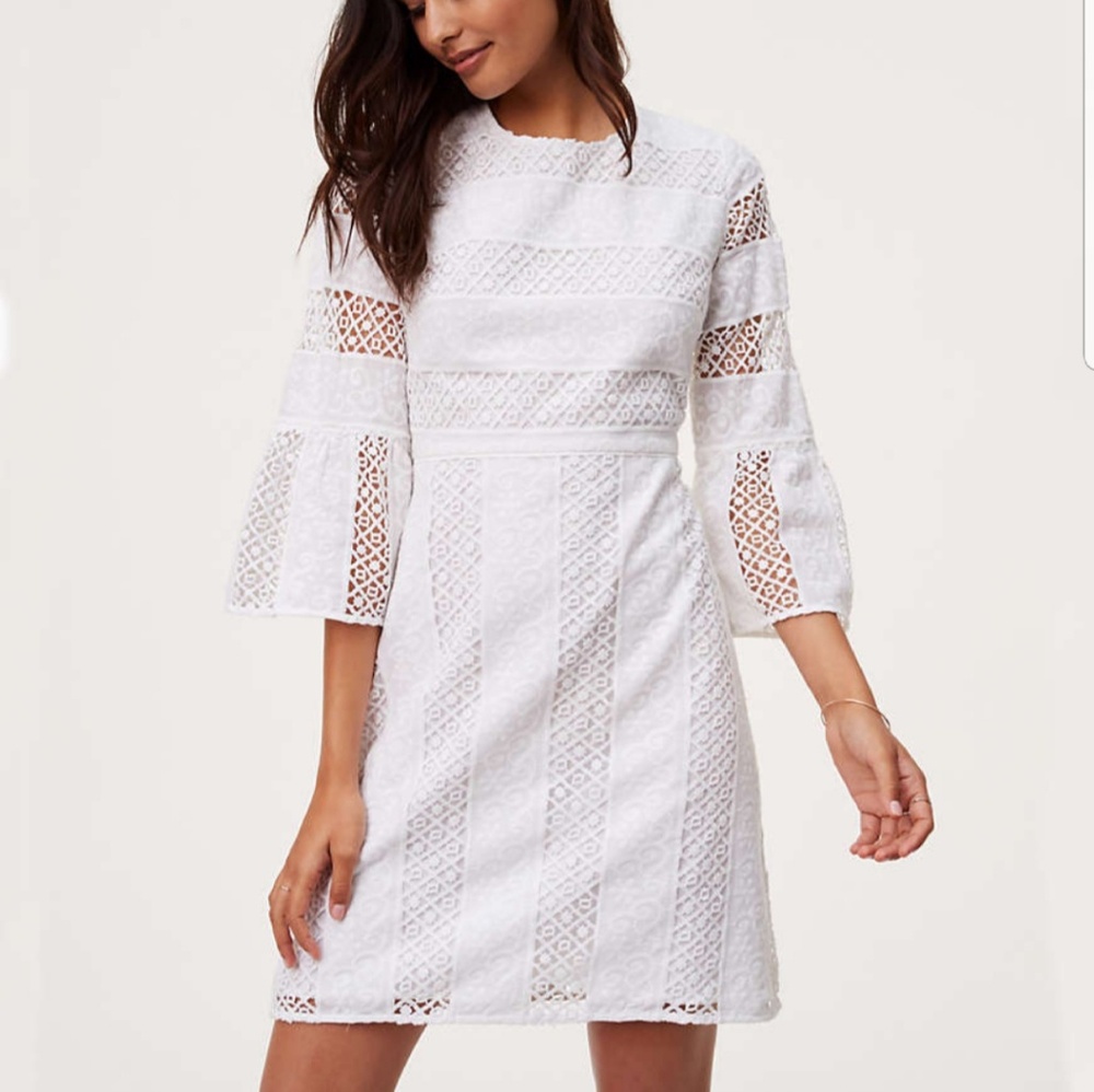 Loft Lace Bell Sleeve Dress